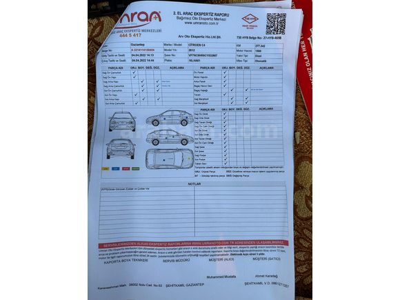 Düğün Sebebi İle ACİL SATILIK  Citroen C4 1.6 e-HDi Confort Plus 2012 Model 