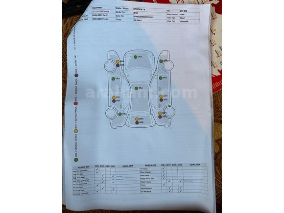 Düğün Sebebi İle ACİL SATILIK  Citroen C4 1.6 e-HDi Confort Plus 2012 Model 
