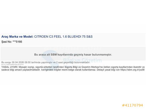 AG GÜNEŞ' DEN DİZEL C3 BOYA DEĞİŞEN TRAMER YOK