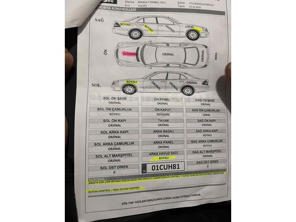 Sahibinden Renault Symbol 1.5 dCi Authentique 2011 Model 