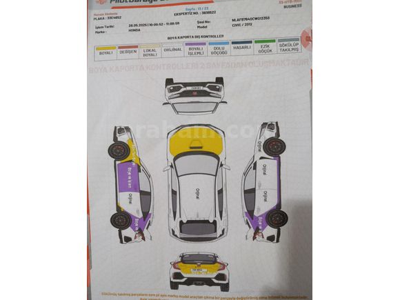 Sahibinden Honda Civic 1.6i VTEC Dream 2012 Model