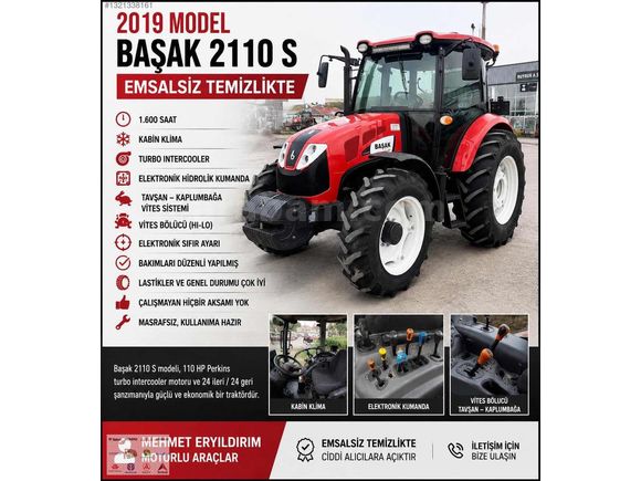 2019 BAŞAK 2110 S HİLO İLKEL 1750 SAAT SIFIR GİBİ TRAKTÖR