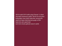 Sahibinden Volkswagen Passat 1.6 TDi BlueMotion Impression 2018 Model Ağrı 135.000 km Mavi