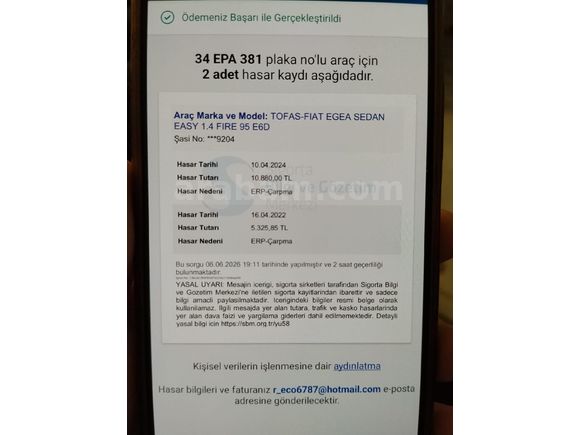 Sahibinden Fiat Egea 1.4 Fire Easy 2021 Model  45.000 km Beyaz
