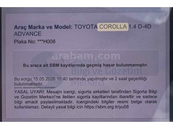 Sahibinden Toyota Corolla 1.4 D-4D Advance 2016 Model 