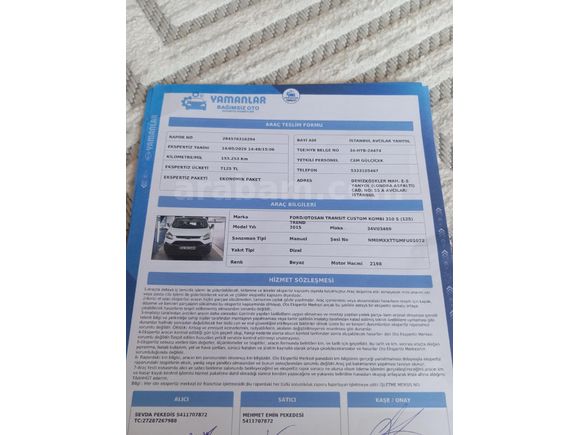 Sahibinden Ford Transit Custom 310  S Trend 2015 Model  155 km Beyaz