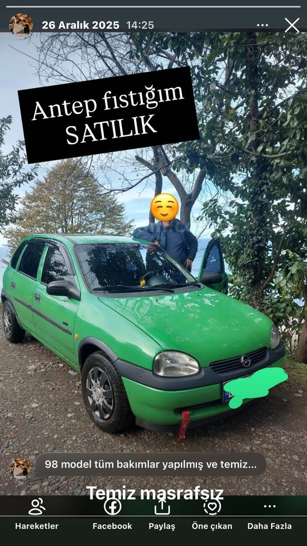 Sahibinden Opel Corsa 1.4 Swing 1998 Model Rize 259.000 km Yeşil