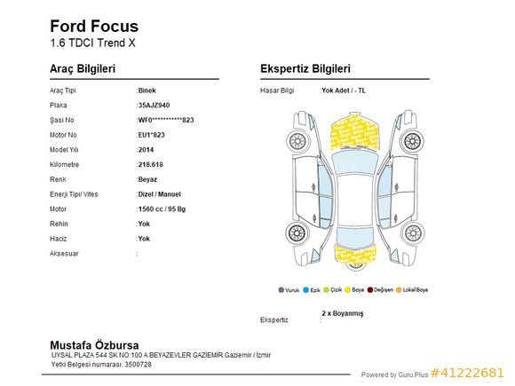 270 BİN PEŞİNATLA 2016 MODEL FORD FOCUS 1.6 TREND X