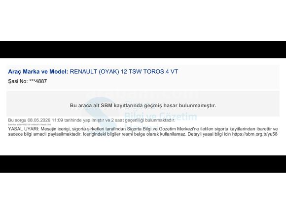 ORJİNAL 176 BİNDE 1997 RENAULT R12 TOROS