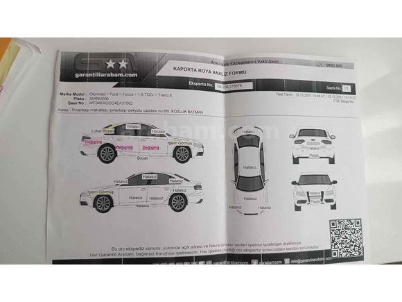 Sahibinden Ford Focus 1.6 TDCi Trend X 2014 Model 