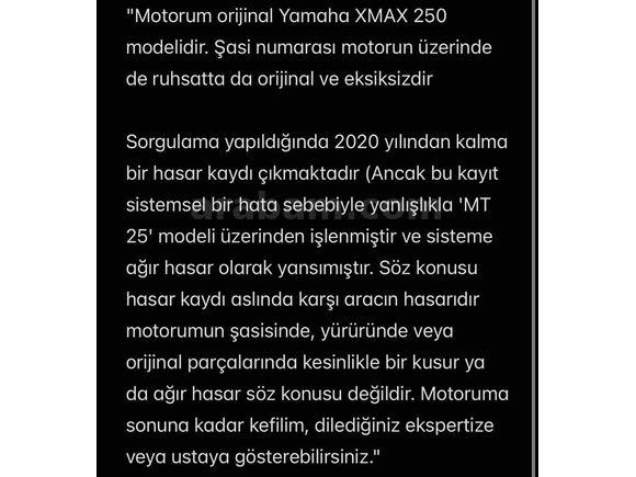 Sahibinden Yamaha X-Max 250 Iron Max ABS 