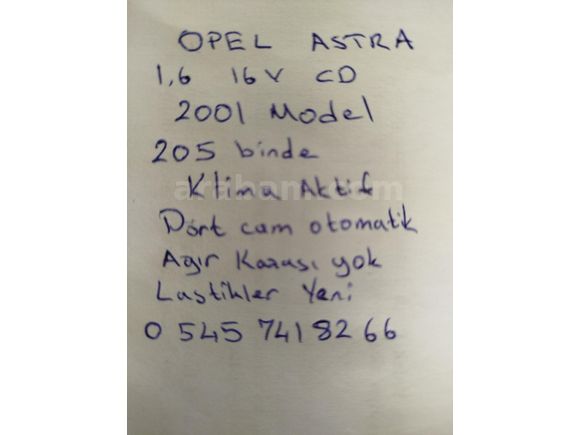 Sahibinden Opel Astra 1.6 CD 2001 Model