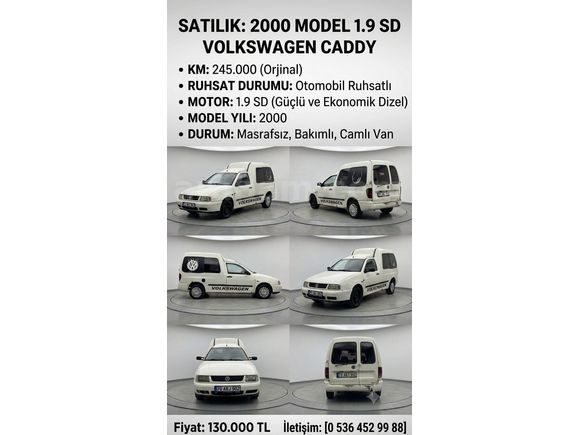 Sahibinden Volkswagen Caddy 1.9 SDI 1999 Model
