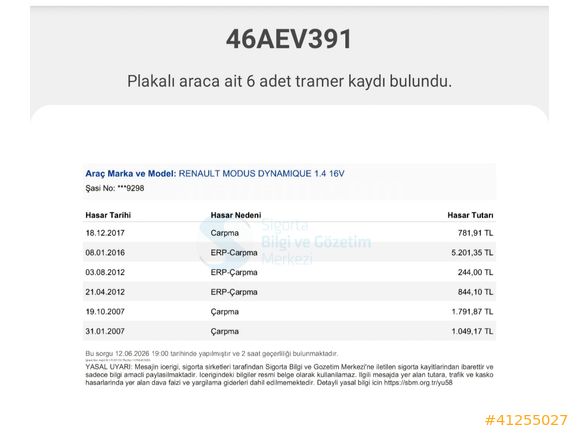 2006 Cam Tavanlı Modus