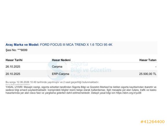 239BİN PEŞİNAT SENETLE ÖDEME FOCUS 1.6 TDCI TREND X