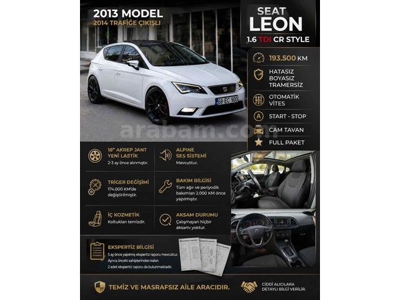 Sahibinden Seat Leon 1.6 TDI CR Style 2013 Model 