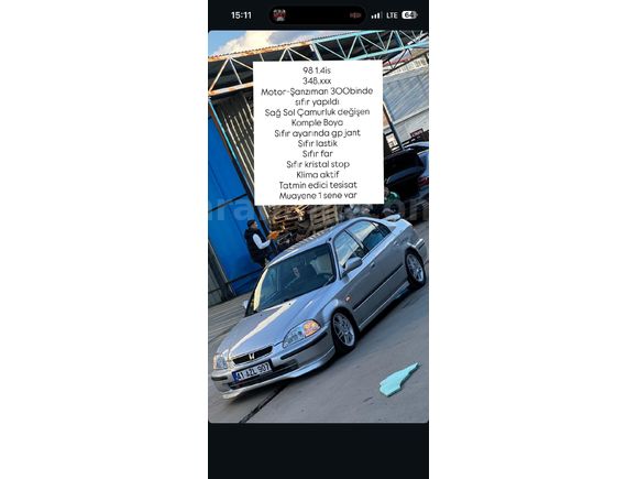Sahibinden Honda Civic 1.4 S 1998 Model  351.000 km Gri
