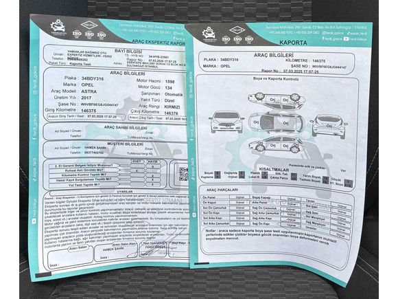 Opel Astra K Kazasız Tramersiz