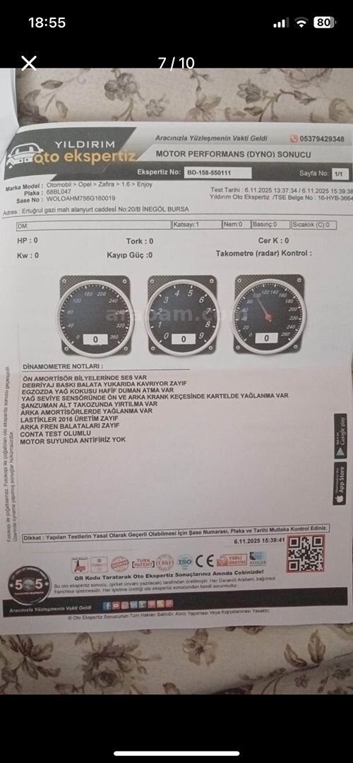 Sahibinden Opel Zafira 1.6 Enjoy 2006 Model Bursa 292.000 km Gri 4