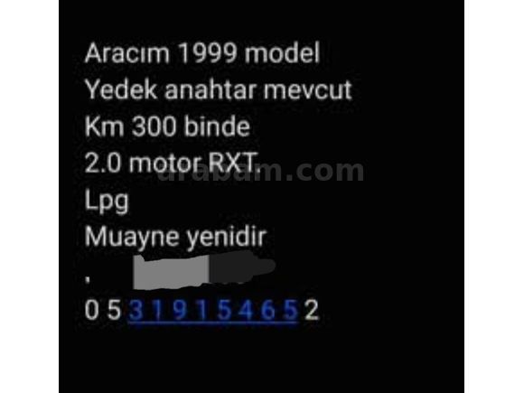 Sahibinden Renault Megane 2.0 RXT 1999 Model