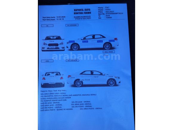 Sahibinden Fiat Egea 1.3 Multijet Easy 2019 Model