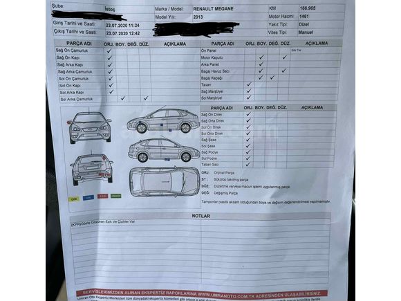 Sahibinden Renault Megane 1.5 dCi Joy 2013 Model 