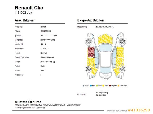 260.000 TL PEŞİNATLA 2015 CLİO 1.5 DCI JOY