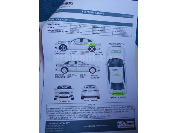 Sahibinden Toyota Corolla 1.6 Elegant 2013 Model