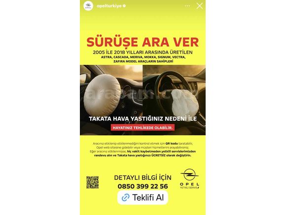 Yeni Muayeneli Opel Astra