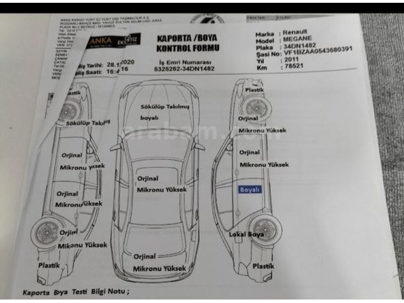 Sahibinden Renault Megane 1.5 dCi Expression 2011 Model