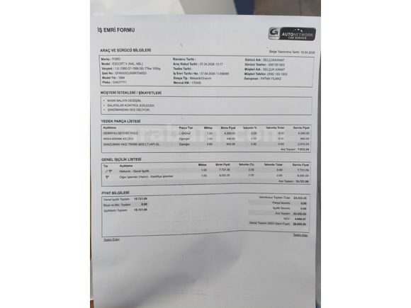 Sahibinden Ford Escort 1.6 CLX 1994 Model İstanbul