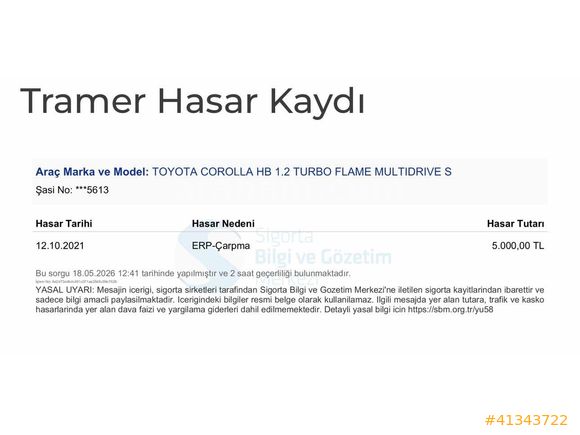 84.000 km'de 2020 model Corolla 1.2 T Multidrive S Flame