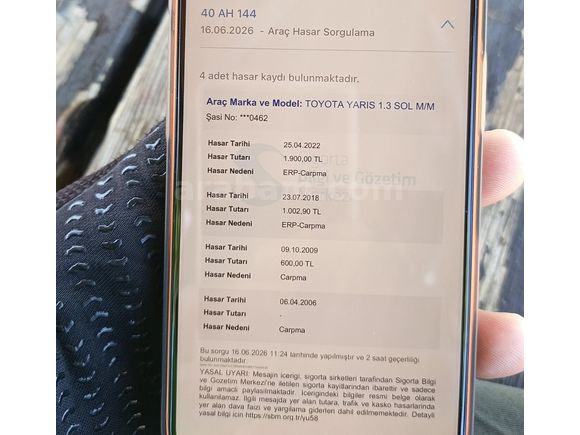 Sahibinden Toyota Yaris 1.3 Sol 2000 Model 