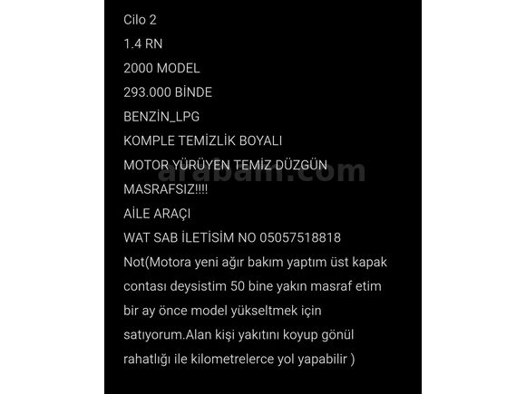 Sahibinden Renault Clio 1.4 RN 2000 Model