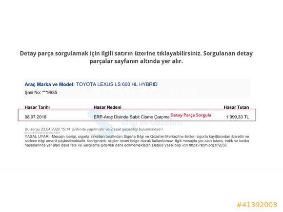 BYD-TOYOTA ONATÇA'DAN 2015 LEXUS LS 600 h LONG CVT HYBRİD