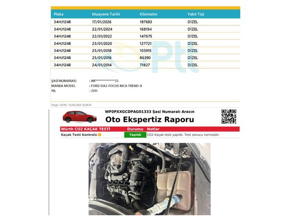 ORJİNAL 2011MODEL 2PARÇA BOYA DÜŞÜK KM DEĞİŞENSİZ FOCUS 1.6 TDCİ