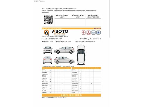 -KMR-2024 HATASIZ DÜŞÜK KM DİZEL OTOMATİK TİTANİUM FOCUS