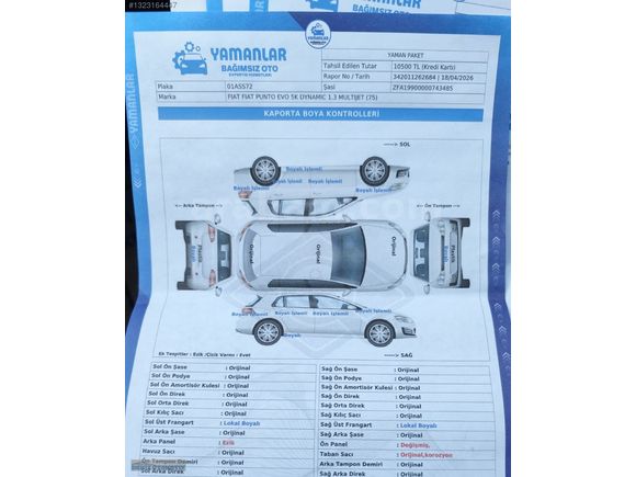 2011 MODEL 1.3 DİZEL EVO 178 BİN KM DE DİNAMİK PAKET ORJİNAL