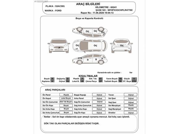 FORD FOCUS ALMAN PAKET CAM TAVAN 60 BİNDE FULL+FULL