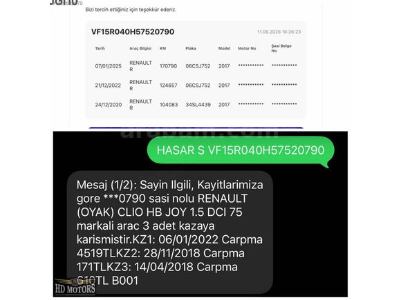 2017 CLIO 1.5 DCİ 2 LOKAL HARİCİ HATASIZ