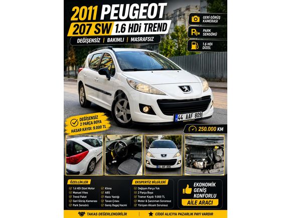 Sahibinden Peugeot 207 1.6 HDi Trendy 2011 Model