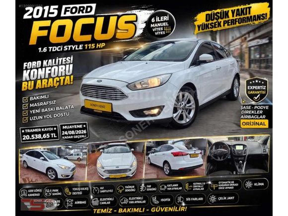 2015 FOCUS 1.6 TDCI STYLE 115 HP DÜŞÜK YAKIT, GÜÇLÜ PERFORMANS