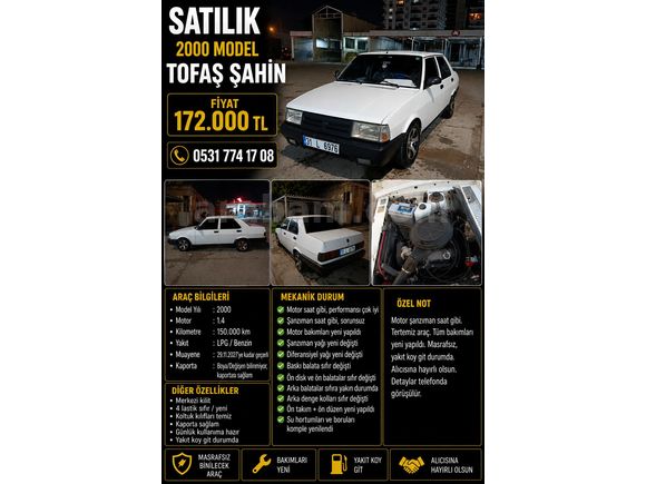 Sahibinden Tofaş Şahin 1.4 2000 Model