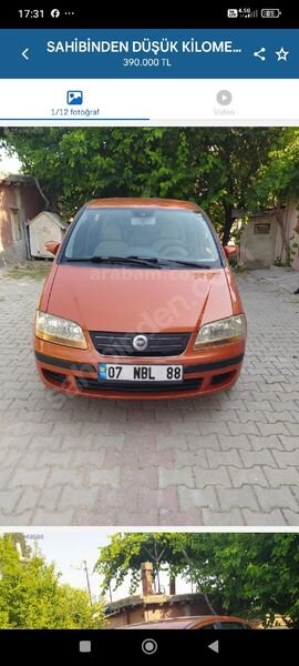 Sahibinden Fiat Idea 1.3 Multijet Dynamic 2006 Model Afyonkarahisar 183.000 km Turuncu