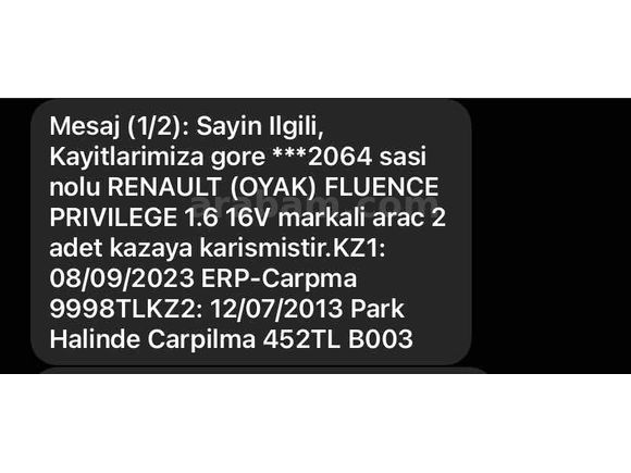 Sahibinden Renault Fluence 1.6 Privilege 2011 Model 