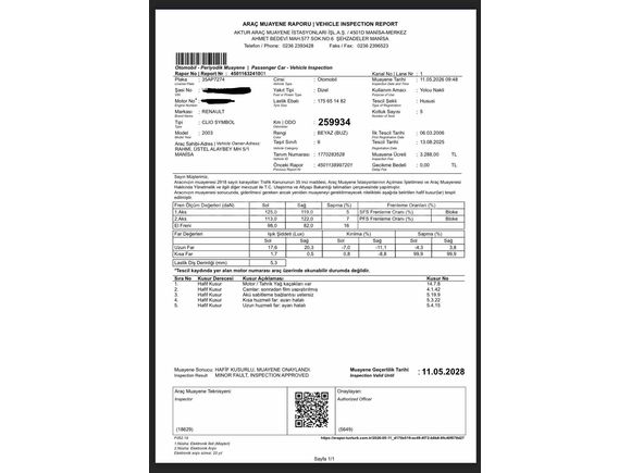 Sahibinden Renault Clio 1.5 dCi Expression 2003 Model 