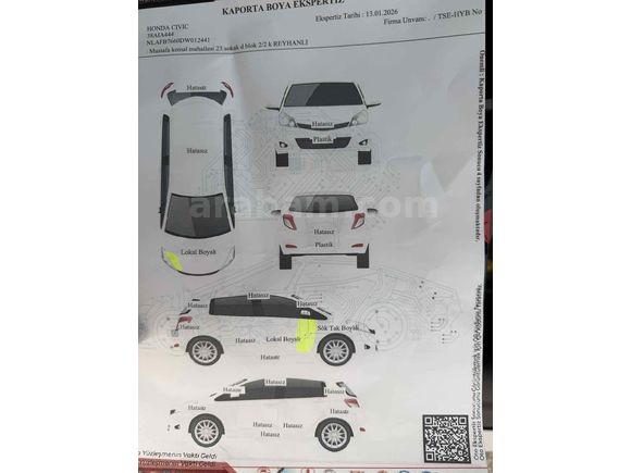 Sahibinden Honda Civic 1.6i VTEC Eco Elegance 2013 Model 