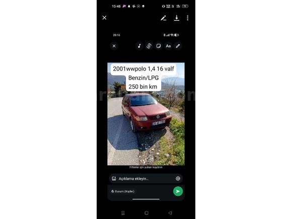 Sahibinden Volkswagen Polo 1.4 2001 Mode muane yeni dört lastik yeni l