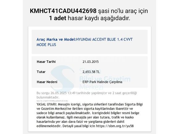 Sahibinden Hyundai Accent Blue 1.4 CVVT Mode Plus 2013 Model