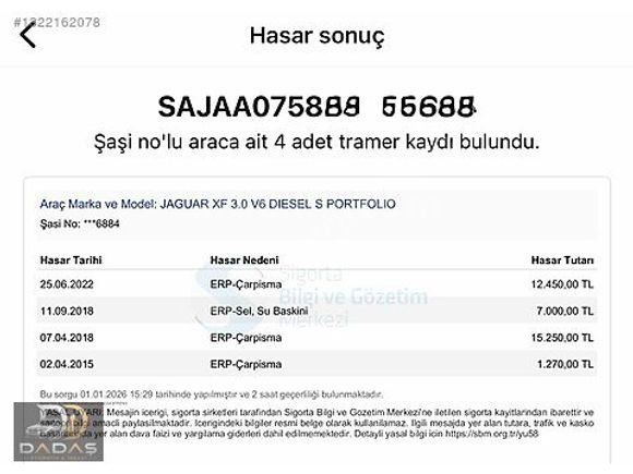 DADAŞ'DAN İLK ELDEN 2011 XF 3.0 D 297.000 KM PREMİUM LUXURY